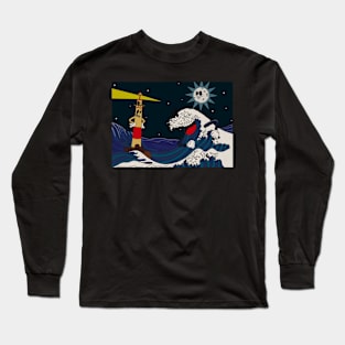 The Old Lighthouse and The Jolly Wave Long Sleeve T-Shirt